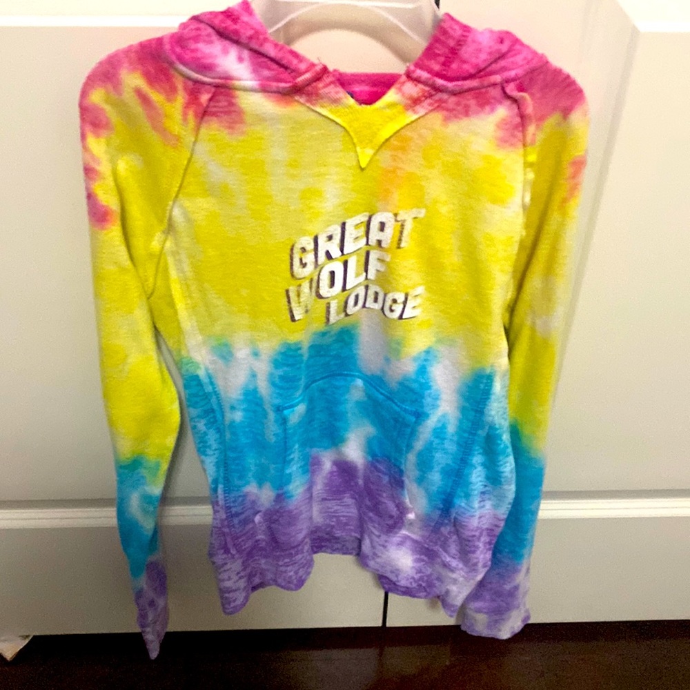 Girls, rainbow, tie-dye hoodie